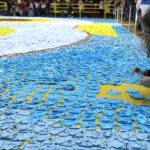 Самая большая мозаика из оригами