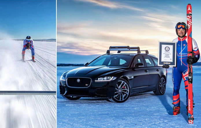 В Британии установили рекорд скорости буксировки на лыжах (видео)